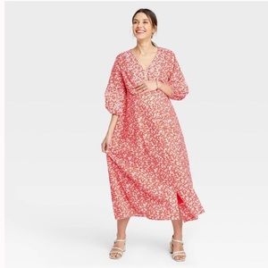The Nines by Hatch Floral Poplin Maternity Dress
